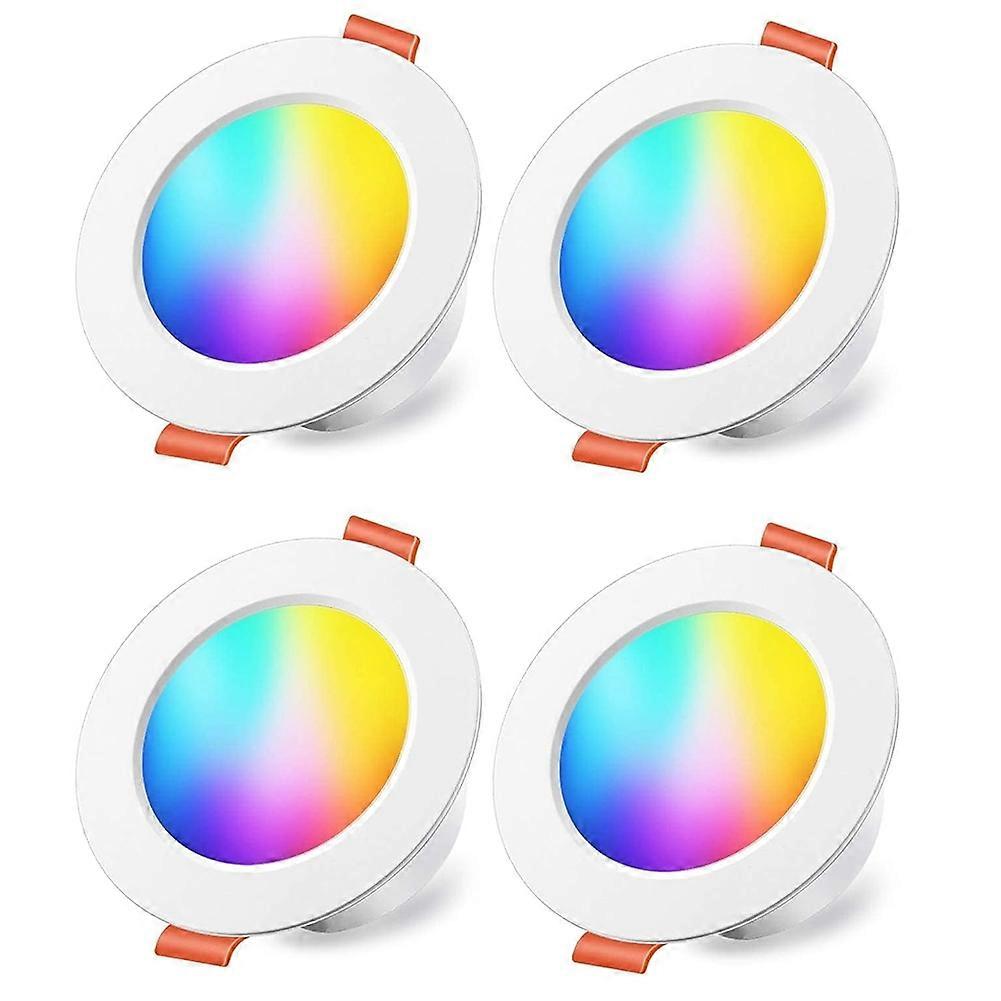 Tuya Smart Bluetooth Led-einbaustrahler, 70-w-äquivalent, Farbwechsel, Warmweiß 2700k, Fernbedienung (4er-set)
