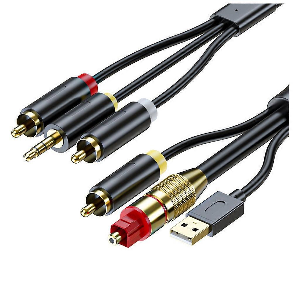 Optisches Auf Analoges Aux-3,5-mm-digitalaudiokabel, Optischer Auf 2 Cinch-adapter, Koaxialer Auf Stereo-audioverstärker L/r, 1,5 Meter