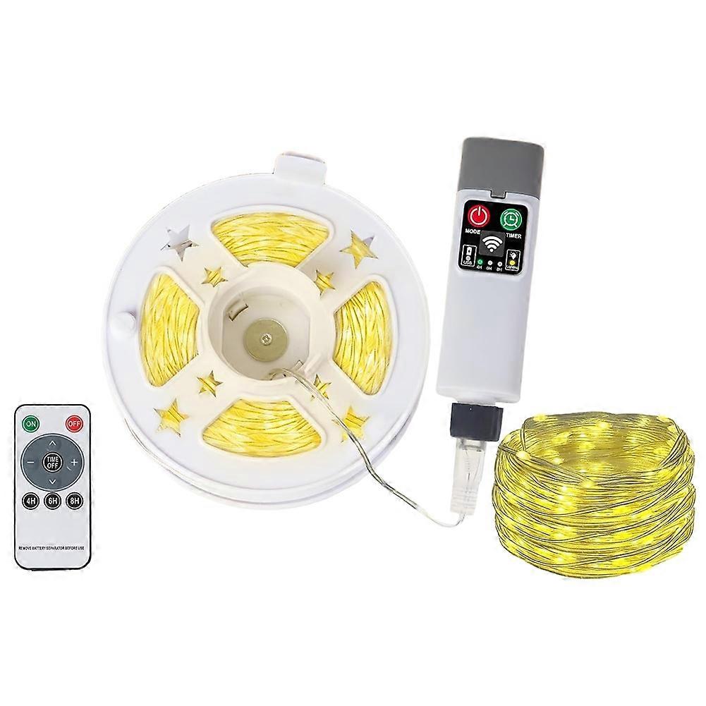 Camping-lichterkette, 10 M (33 Fuß), 100 Wiederaufladbare Leds, 8 Beleuchtungsmodi, Wasserdicht, Usb-betrieben, Für Den Außeneinsatz.