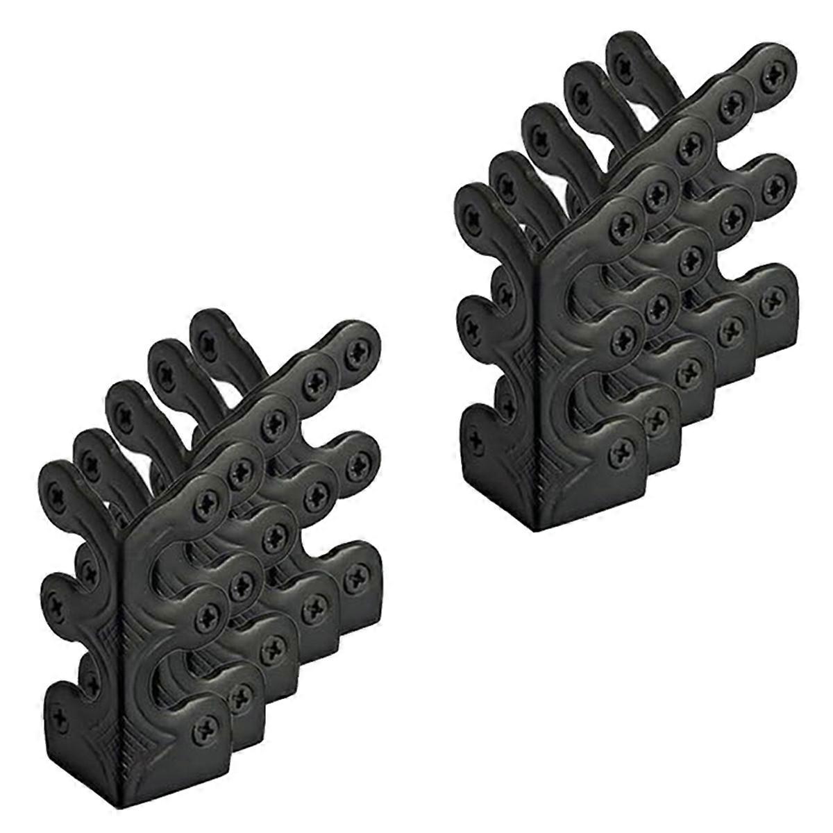 Set Mit 10 Skiffers Eckenschützern Für Fußleisten, Aus Massivem Messing, Schwarz.
