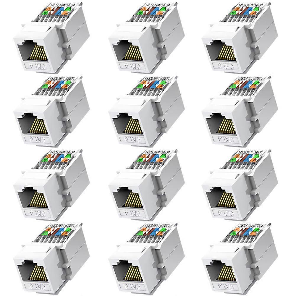 12 Cat6 Rj45-ethernet-buchsen (werkzeuglos), Buchse-zu-buchse-modul, Gigabit-patchpanel-buchse (nicht Kompatibel Mit Patchpanels)