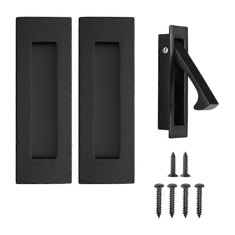 Matte Schiebetürgriffe Und Kantengriff, Griffbeschläge, Riegel, Flächenbündig Eingelassene Griffmulden, 3er-set, Schwarz