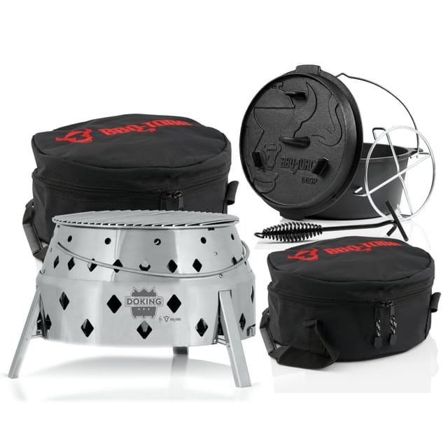 6-teiliges Dutch Oven Set mit Dutch Oven Grill 'doking', 9 qt Dutch Oven und Zubehör - Bbq-toro