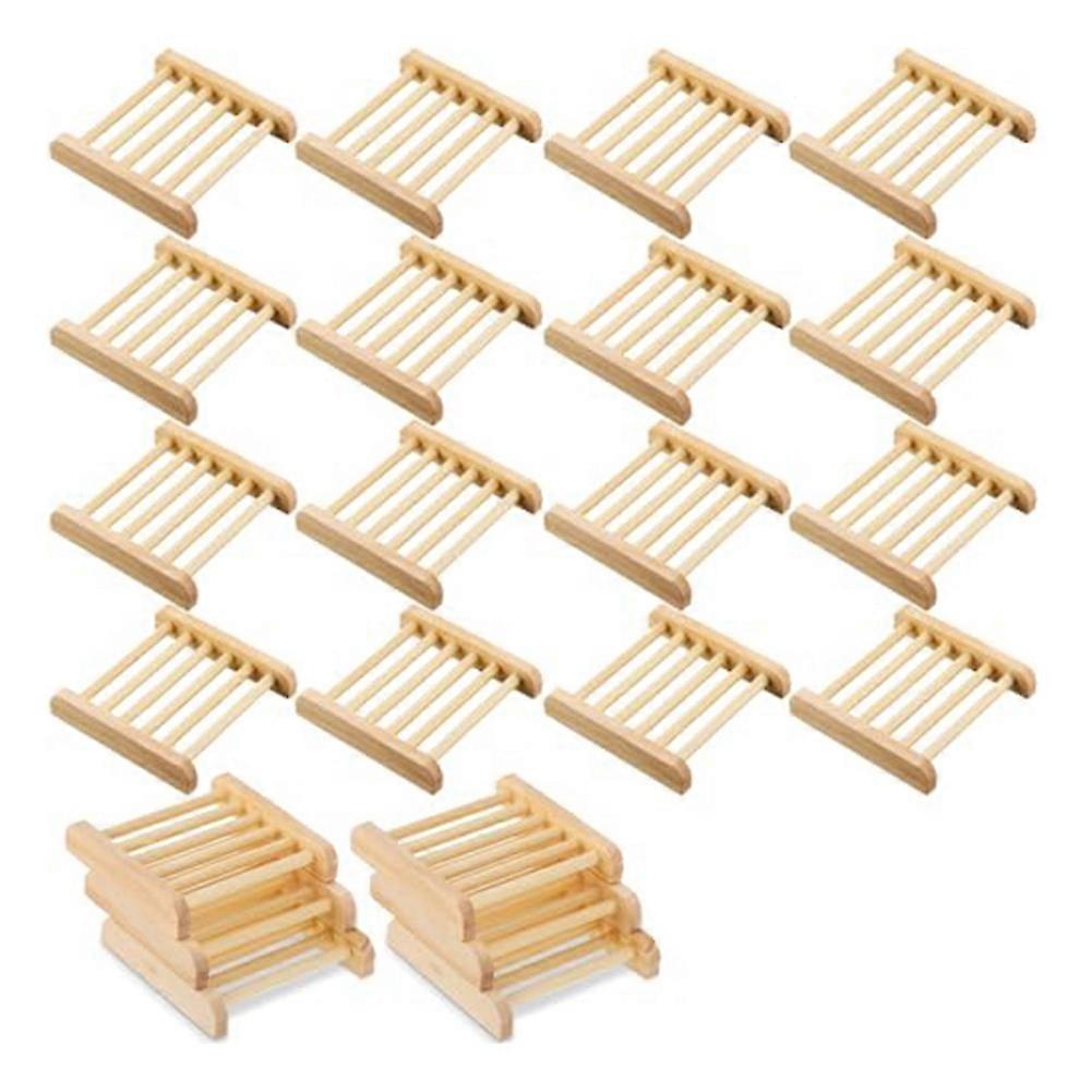 Set Mit 25 Seifenschalen Aus Bambusholz, Einfacher Seifenabtropfer Aus Holz Zum Trocknen Von Bad- Und Küchenartikeln