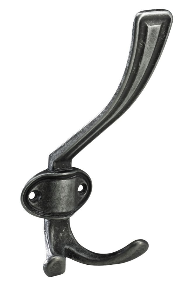 Hettich - Hut- und Mantelhaken 15,5 x 6,8 x 8 cm brüniert silber - 1 Stück Möbelbeschläge