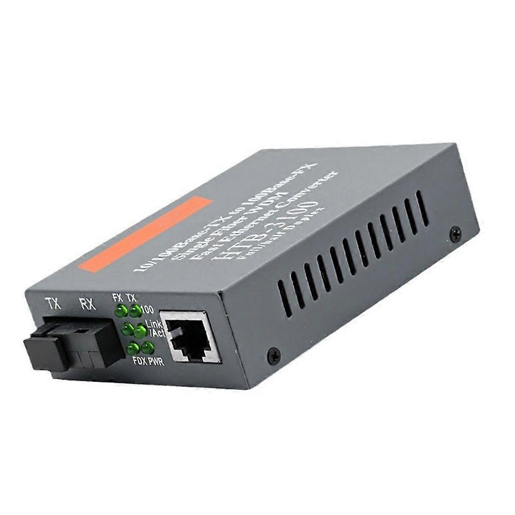 Us-stecker Medienkonverter Htb-3100 Singlemode-glasfaser Sc-anschluss 25 Km Externe Stromversorgung 10/100 Mbit/s