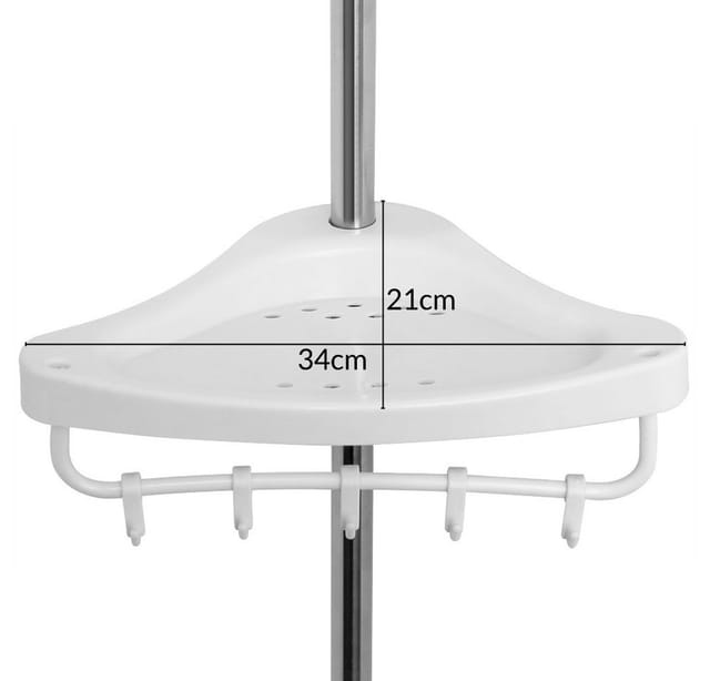 No Brand - Eckregal Teleskopregal Duschregal Edelstahl ohne bohren variabel bis 304cm mit Handtuchhalter Dusche Teleskop