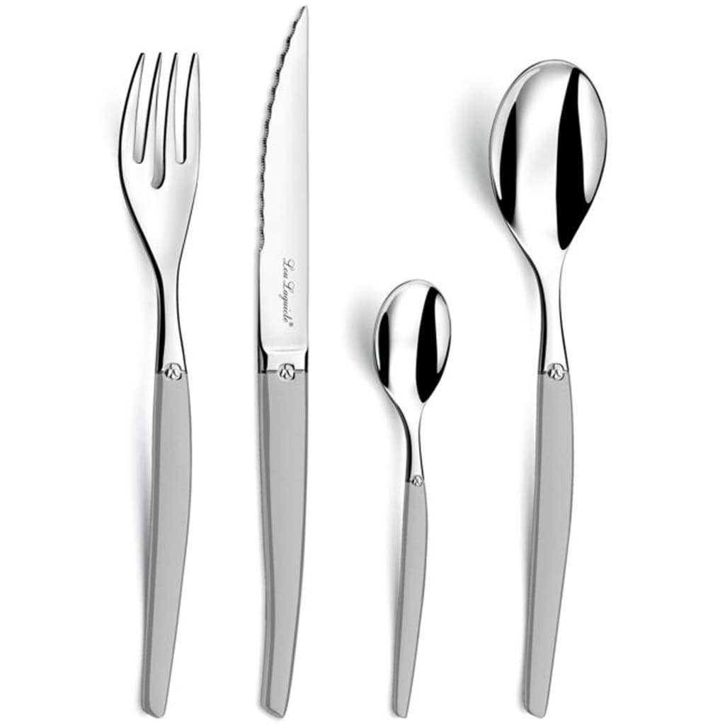 24-tlg. Besteck-set Jet Satin Silbern Lou Laguiole
