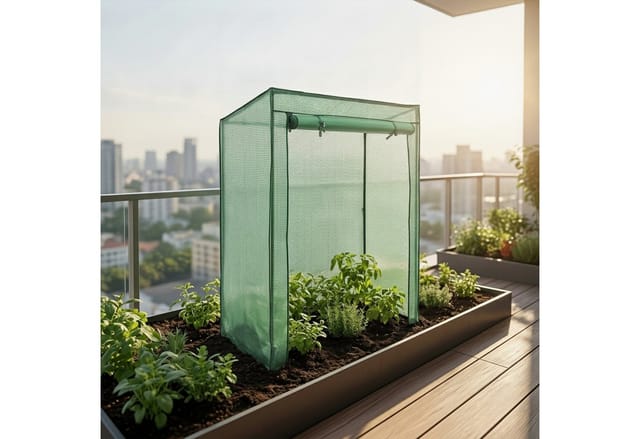 Relaxdays - Gewächshaus für Tomaten 150 x 100 x 50 cm HxBxT, Schrägdach Foliengewächshaus mit pe Gitterfolie, grün