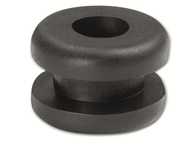 Hellermanntyton - Durchführungstülle, 633-02020, Schwarz, pvc, ∅ 4 mm, 1 Stück