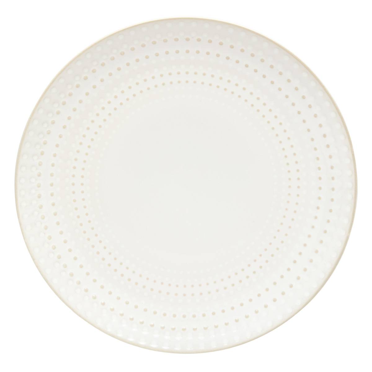 6er-set Flache Teller Mit Gepunktetem Rand, Camille D., 27 Cm, Weiß - Atmosphera Créateur D'Intérieur