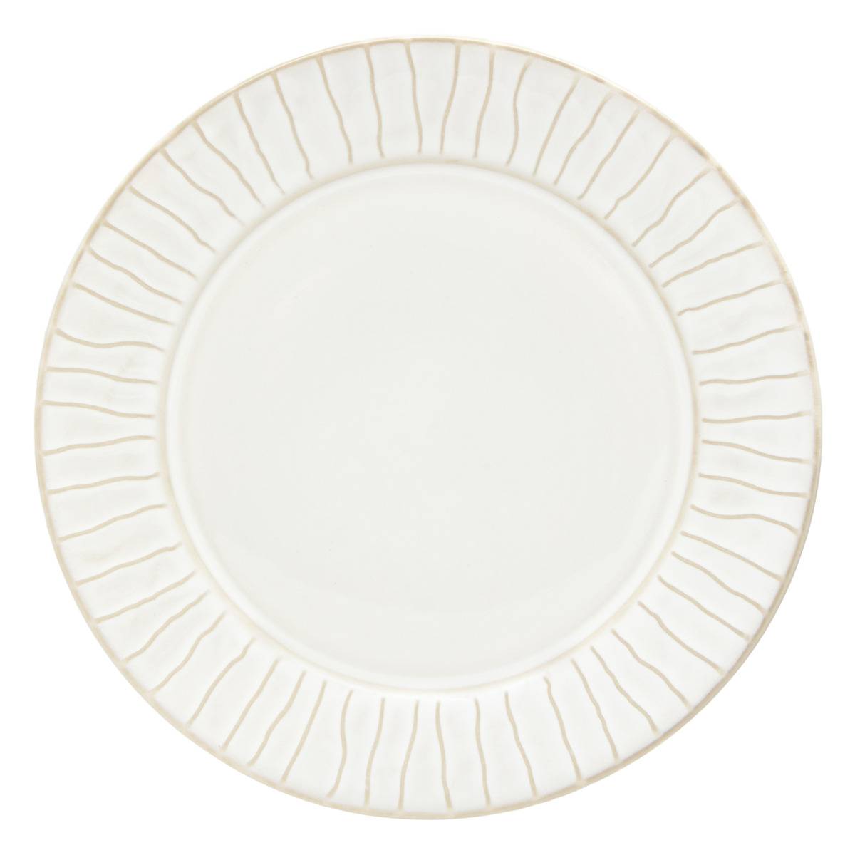 6er-set Dessertteller Mit Gestreiftem Rand, Camille D., 20 Cm, Weiß - Atmosphera Créateur D'Intérieur