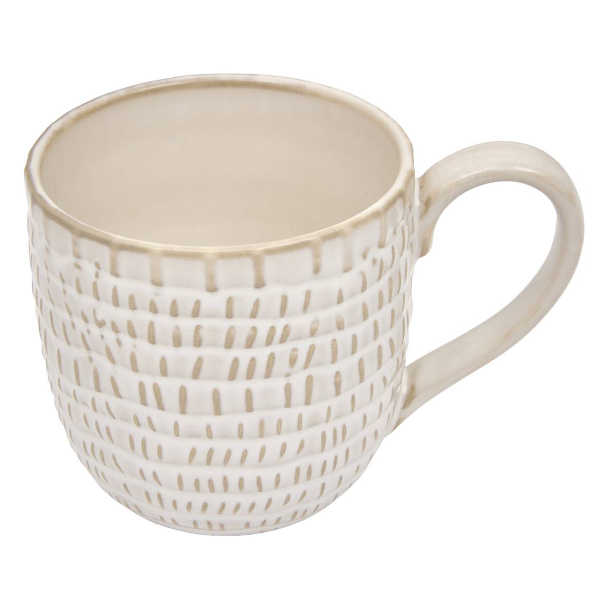Becher Mit „camille“-streifenmuster, 42 Cl, Weiß - Atmosphera Créateur D'Intérieur