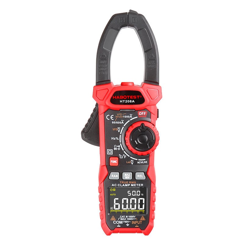 Pince Ampèremétrique 1000a Ac / Dc, Pince Ampèremétrique Professionnelle True-rms, Vfd, Mode Loz, Mesurer Le Courant D'Appel - Ht208d