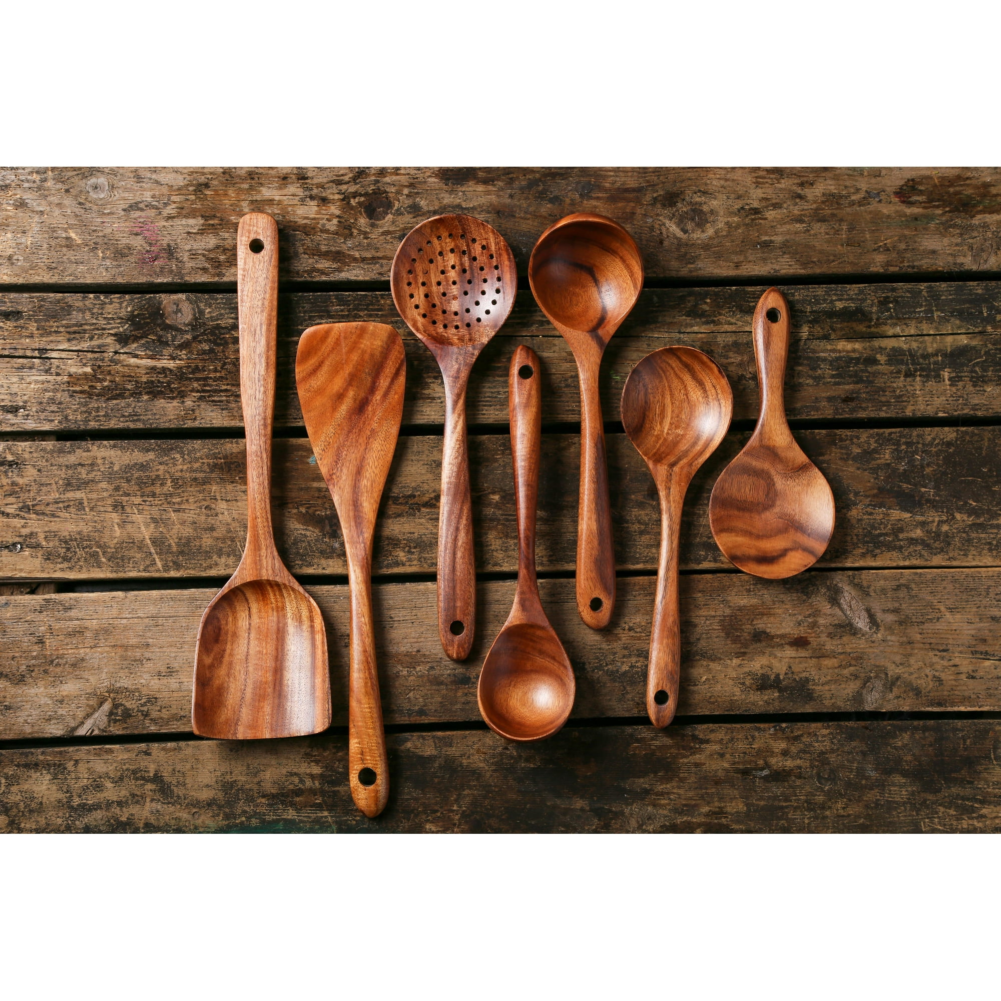Classic Seven-piece Wooden Kitchen Utensil Set
