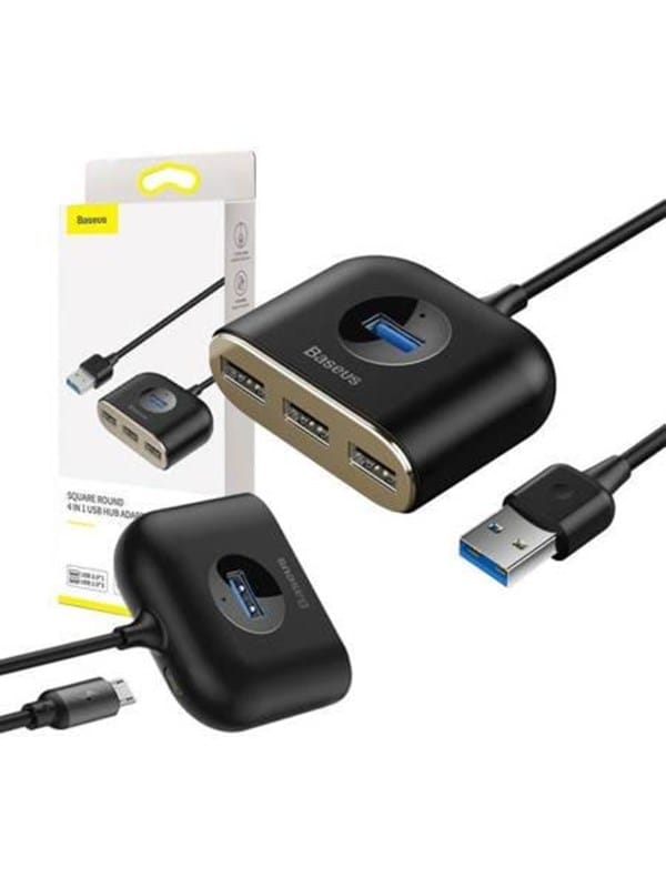 Basetech - Baseus Square Rund 4in1 hub Adapter 1x usb 3.0 3x usb 2.0 Micro 1m usb - hub - Adapter