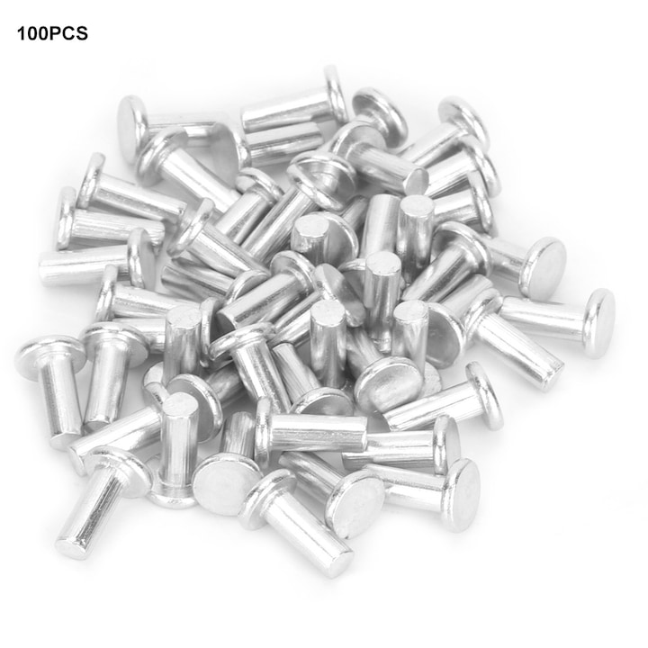Jeu De 100 Bucati Nituri, Aluminium, Capuchon Plat, 4x10mm