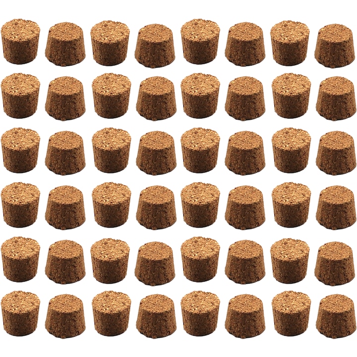 Ensemble 100 Cônes Dopuri, Qttvbtna, Pluta Naturala, Pentru Sticle, Pentru Diametru De 1,3 Cm, Maro