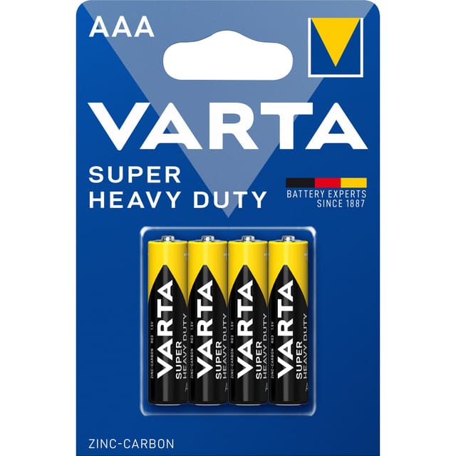Batterie Zink-Kohle, Micro, aaa, R03, 1.5V, Superlife, 4 Stück - Varta
