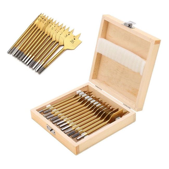 13 Pièces Foret À Bois Plat Foret En Acier À Haute Teneur En Carbone 1/4 Po Tige Hexagonale Bêche Foret Ensemble Coupe-trou (sku Produit : 96104374 Sku Offre : Lehua25.5.17-8)