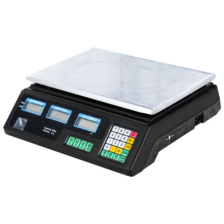 Acs-30 40kg/5g Digital Price Computing Scale For Vegetable Uk Plug Silver & Black