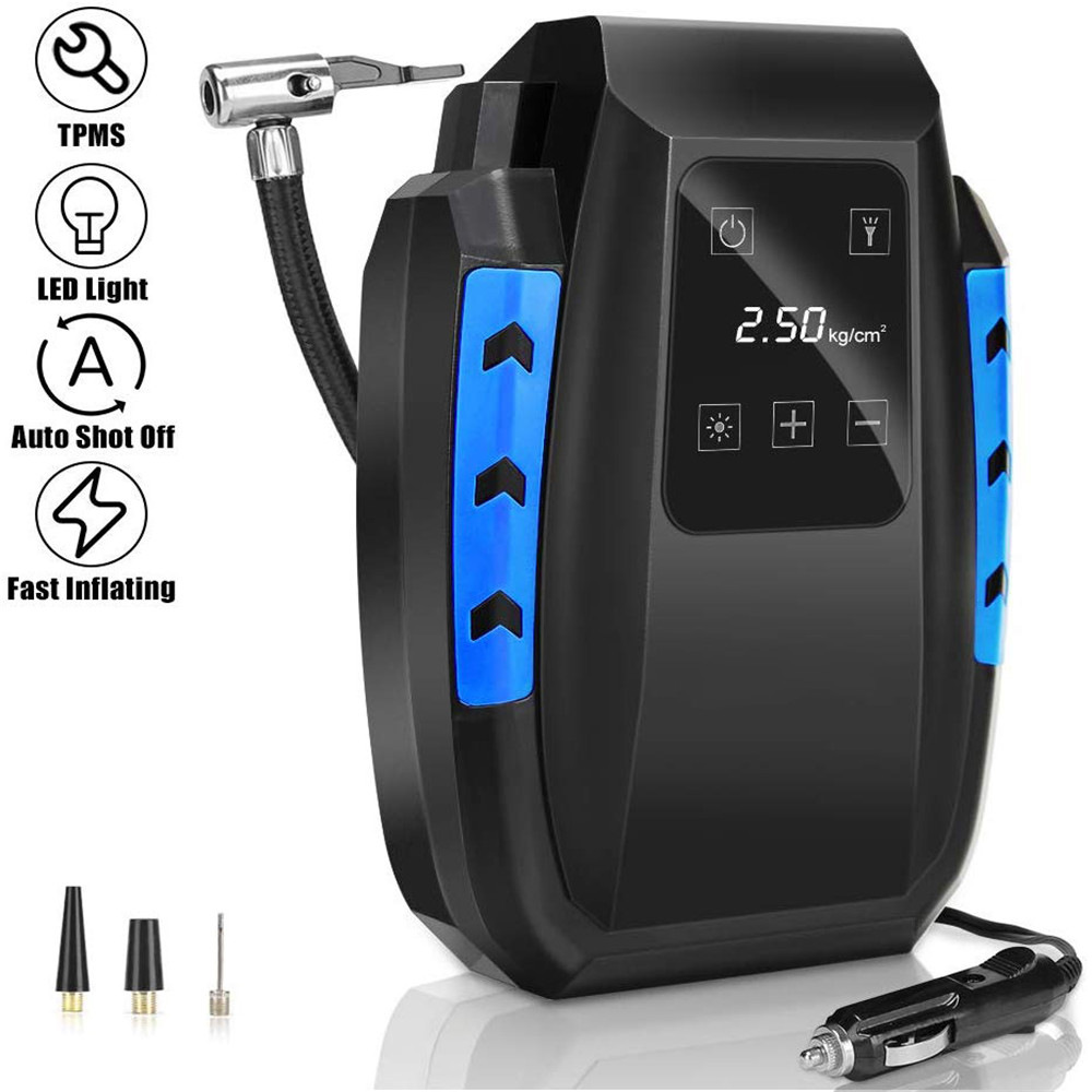 Compresor De Aire Portátil De 12 V, Compresor De Aire Digital Portátil Para Automóvil, Inflador De Neumáticos Automático De 12 V, Compresor De Aire Digital Eléctrico Con Lámpara Led, Cable De 3 M Para