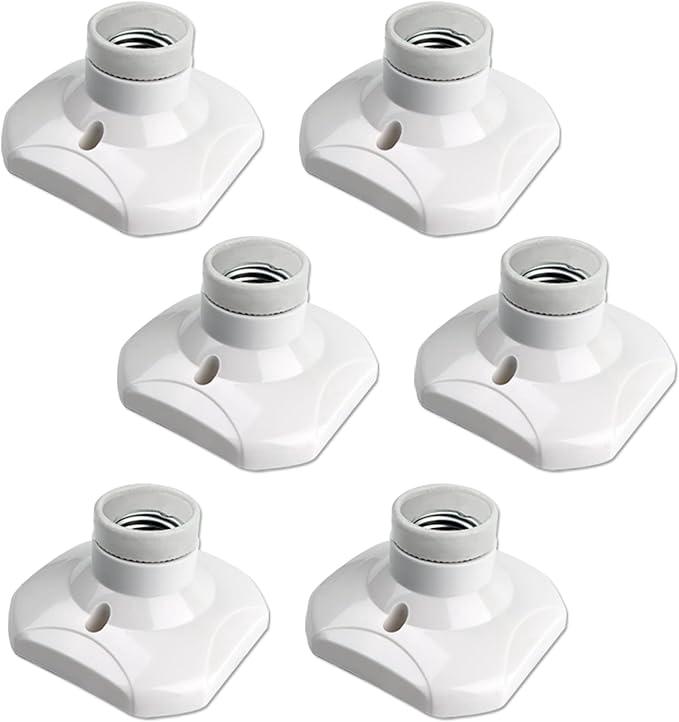 Lot De 6 Douilles De Plafond E27 À Visser, Douille De Garage E27, Ac 220-240 V, Support De Douille Pour Ampoule Led, Socle De Plafond, Douille E27, So