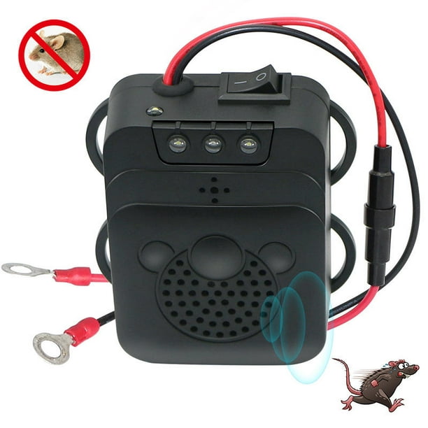 Lot De 2 Répulsifs Anti-rongeurs À Ultrasons Pour Voiture (12v/24v) : Éliminez Les Souris Du Moteur Grâce À Des Ultrasons Et Des Lampes Led.