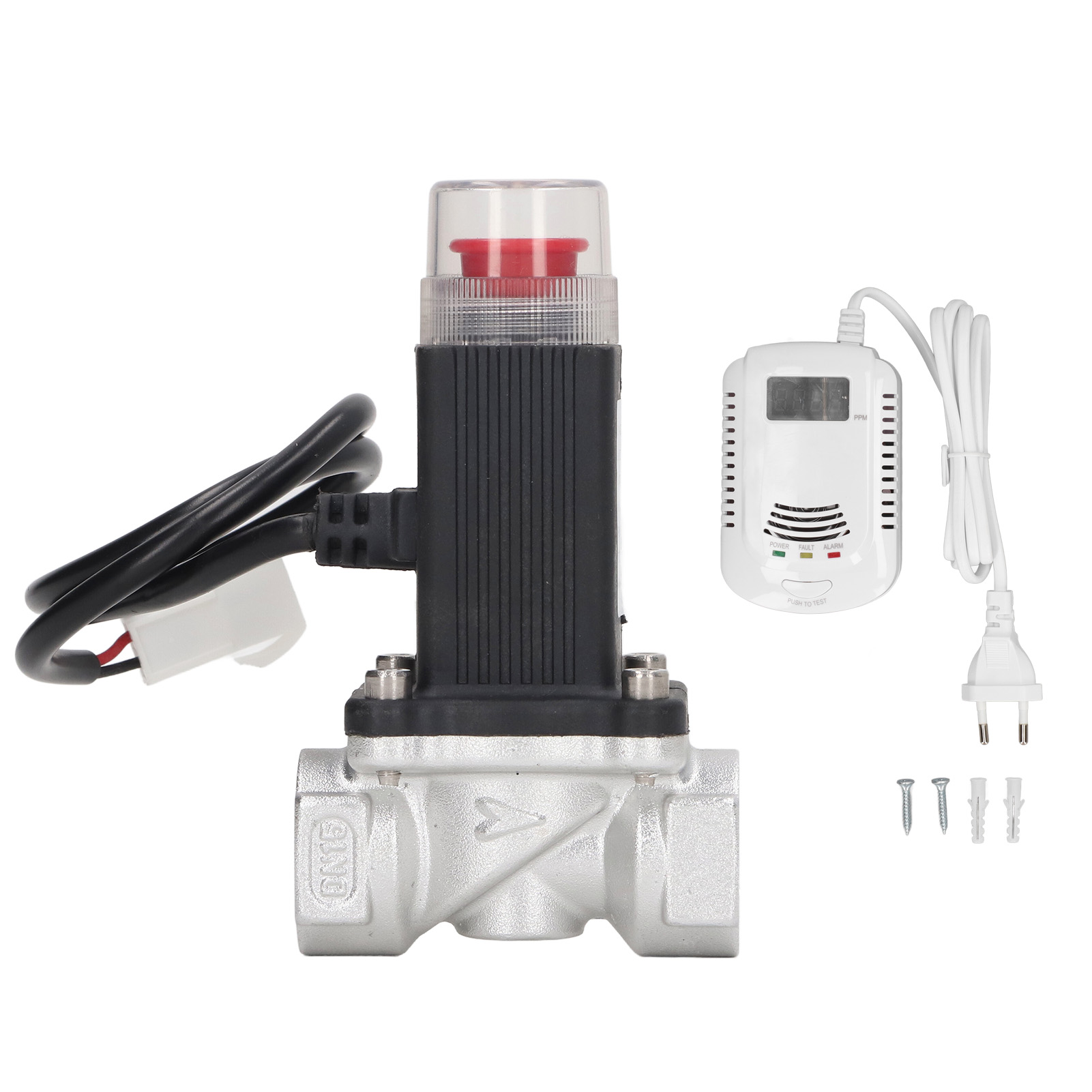 Contrôleur De Vanne À Gaz Avec Alarme Et Arrêt Automatique, Détecteur De Fuite, Valve Solénoïde Ac 90‑240v Prise Ue