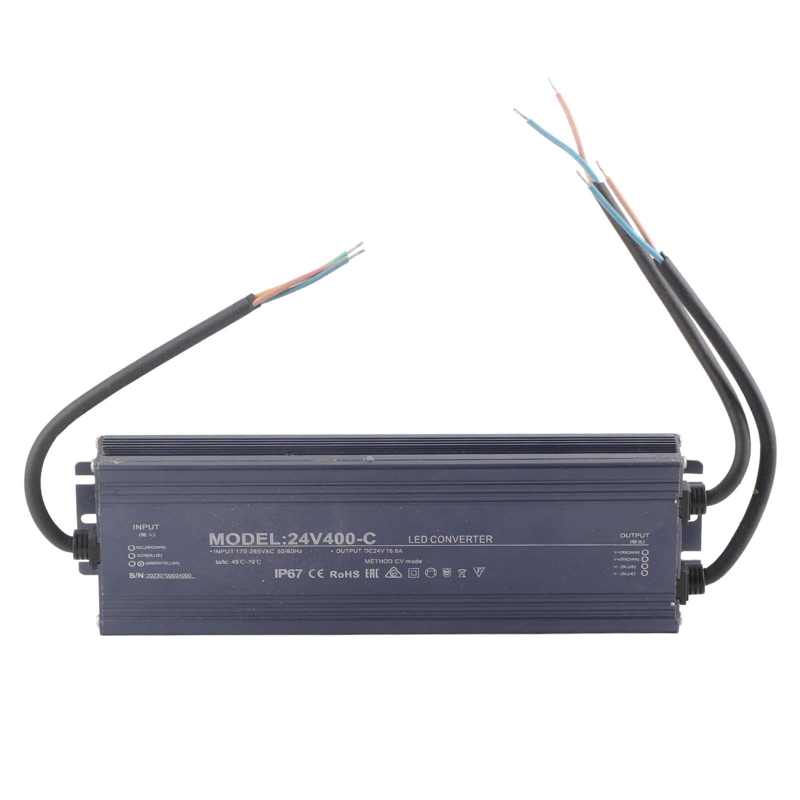 Alimentation Led 400 W - Durée De Vie Constante, Classe Ip67, Entrée Ac170-265 V, Sortie 24 V, 16,6 A