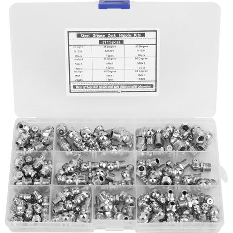 115 Pièces Embout Graisseur En Acier Inoxydable Antirouille M6 M8 M10 X 1