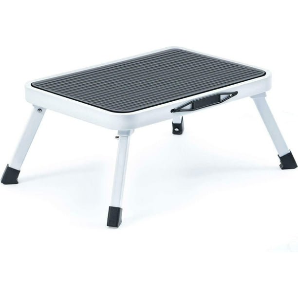 Escabeau Pliant Monoplace Pour Caravane, Camping-car, Bureau Ou Fourgon Aménagé. Charge Maximale : 150 Kg. Antidérapant Et Portable.