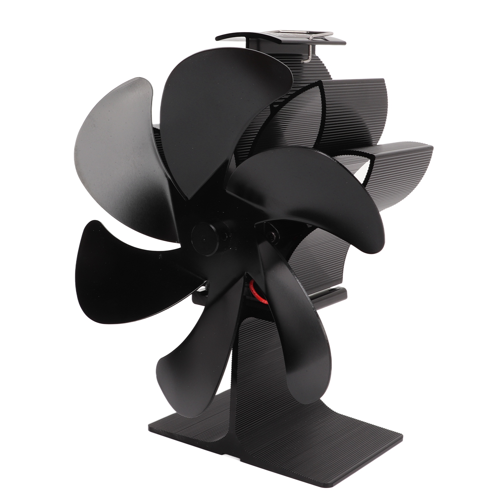 Ventilateur Thermique 6 Pales Noir, Démarrage Automatique, Résistant Aux Hautes Températures, Économe En Énergie Pour Cuisinière À Bois