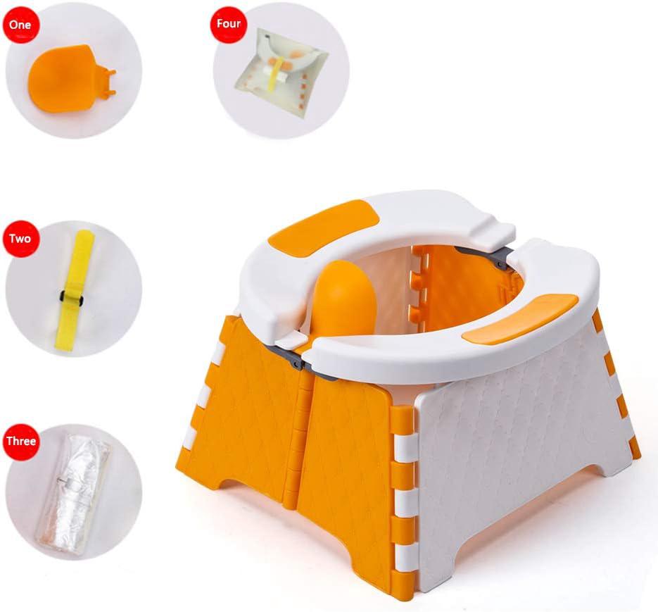 Siège De Toilette De Voyage Pour Enfants (orange Et Blanc) - Siège De Toilette Pliable - Siège De Toilette Pour L'Intérieur Et L'Extérieur