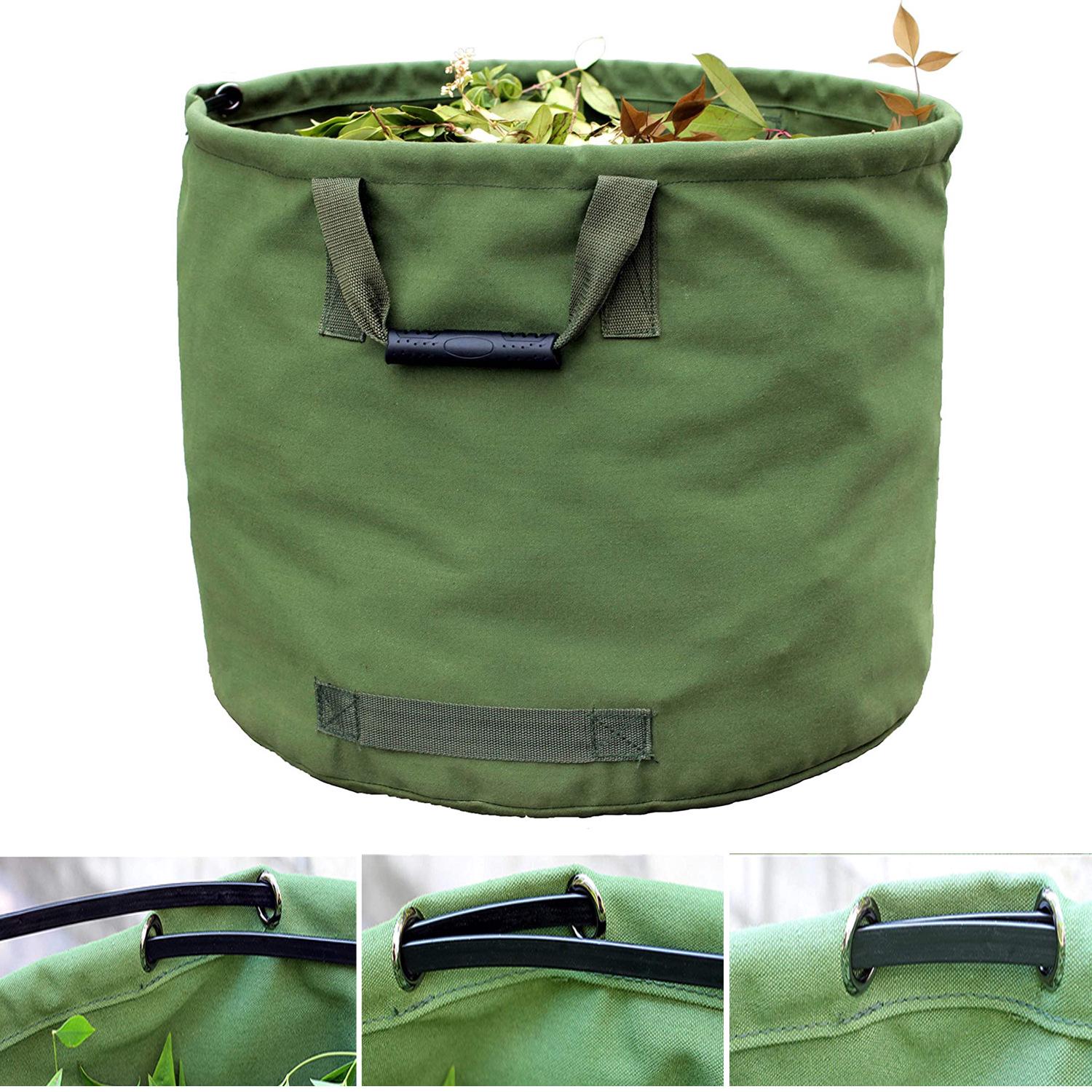 Sac De Jardinage Ultra-résistant 46 X 56 Cm Avec Poignées, Sac De Ramassage De Feuilles Vertes Avec Poignées