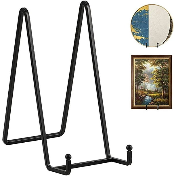 Easel Stand Display Plate Holder - Black Metal Decorative Plate Stand - Table Photo Frame Stand - Iron Display Stand For Plate - Cookbook - Postcard - Cd - Art - 20.5cm