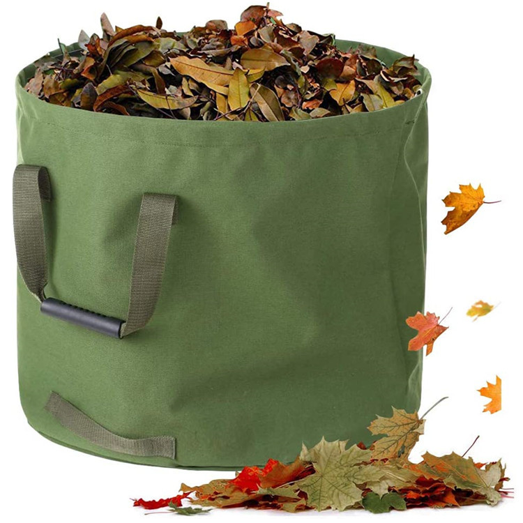 Sac Poubelle De Jardin Imperméable En Toile - Vert Armée, Grande Capacité, Pliable, Pour Ranger Feuilles Et Jouets