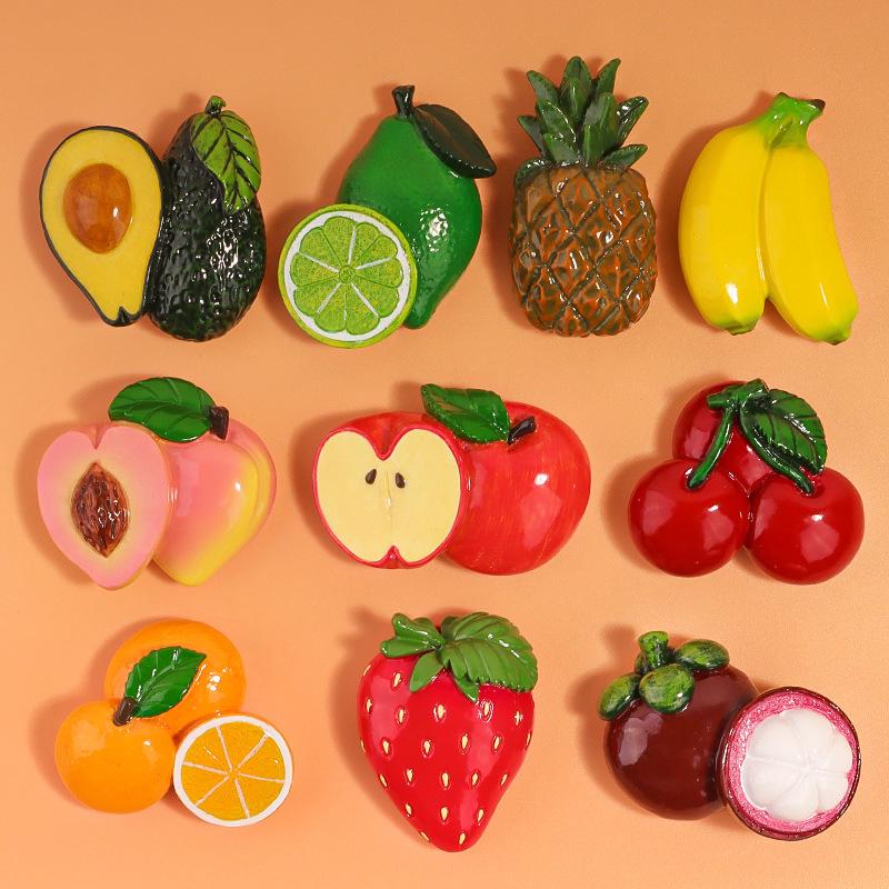 Lot De 9 Aimants Magnétiques En Forme De Fruits Pour Réfrigérateur, Tableau Blanc, Bureau, Affichage D'Informations, Activités Magnétiques Pour Enfants Et Décoration Intérieure