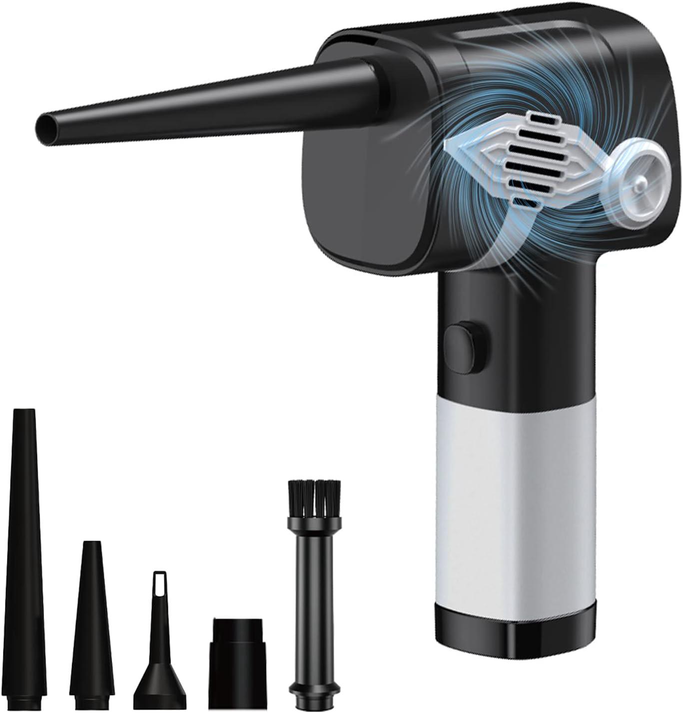 Souffleur D'Air Qinkada Pour Clavier De Bureau, Batterie Rechargeable 6000 Mah, Puissant (40 000 Tr/min), 3 Vitesses, Affichage Led, Sans Fil