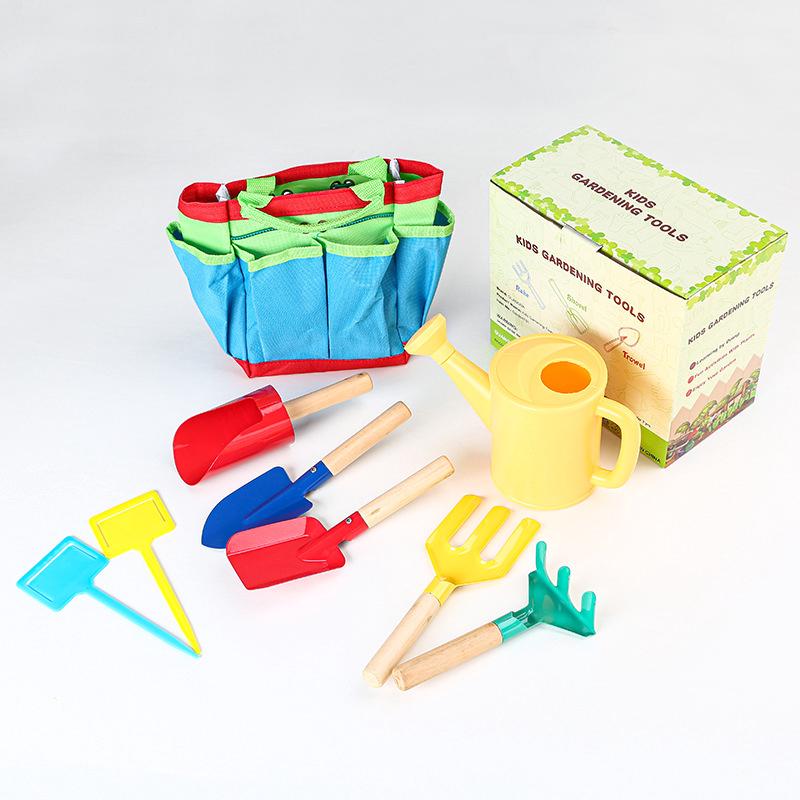 Ensemble D'Outils De Jardin Pour Enfants, 9 Pièces Comprenant Arrosoir, Gants, Râteau Et Pelle. Cadeau Idéal Pour Les Bébés D'Âge Préscolaire.