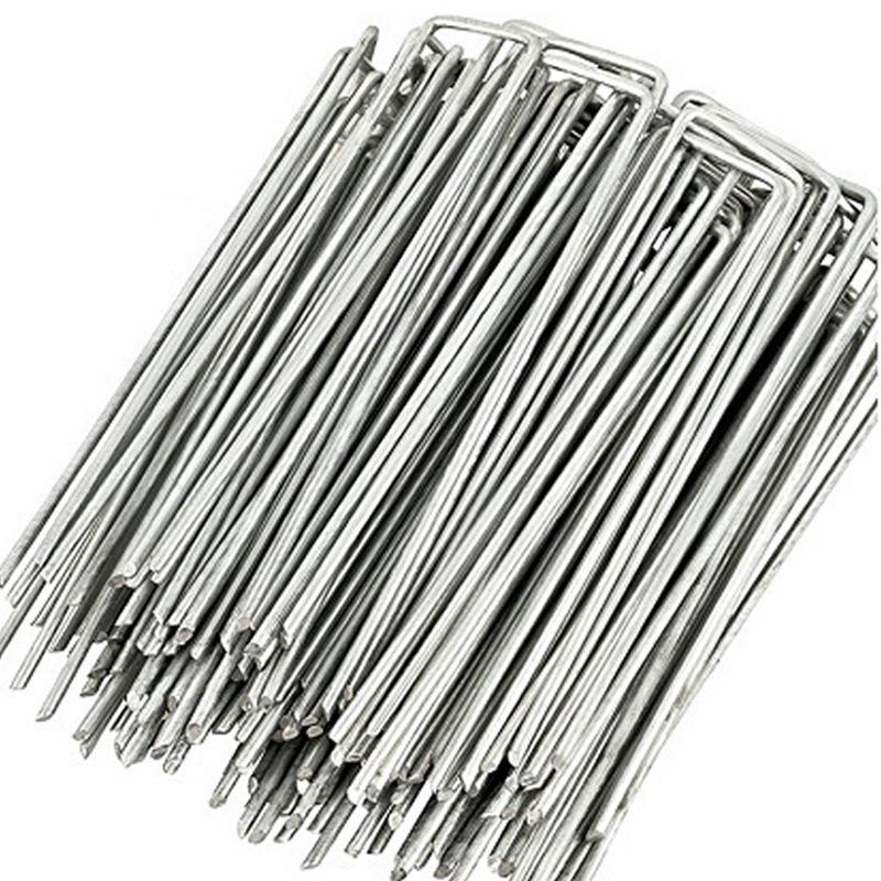 Lot De 100 Piquets En Acier Pour Toile De Paillage - 150 X 40 Mm - Ø 2,5 Mm