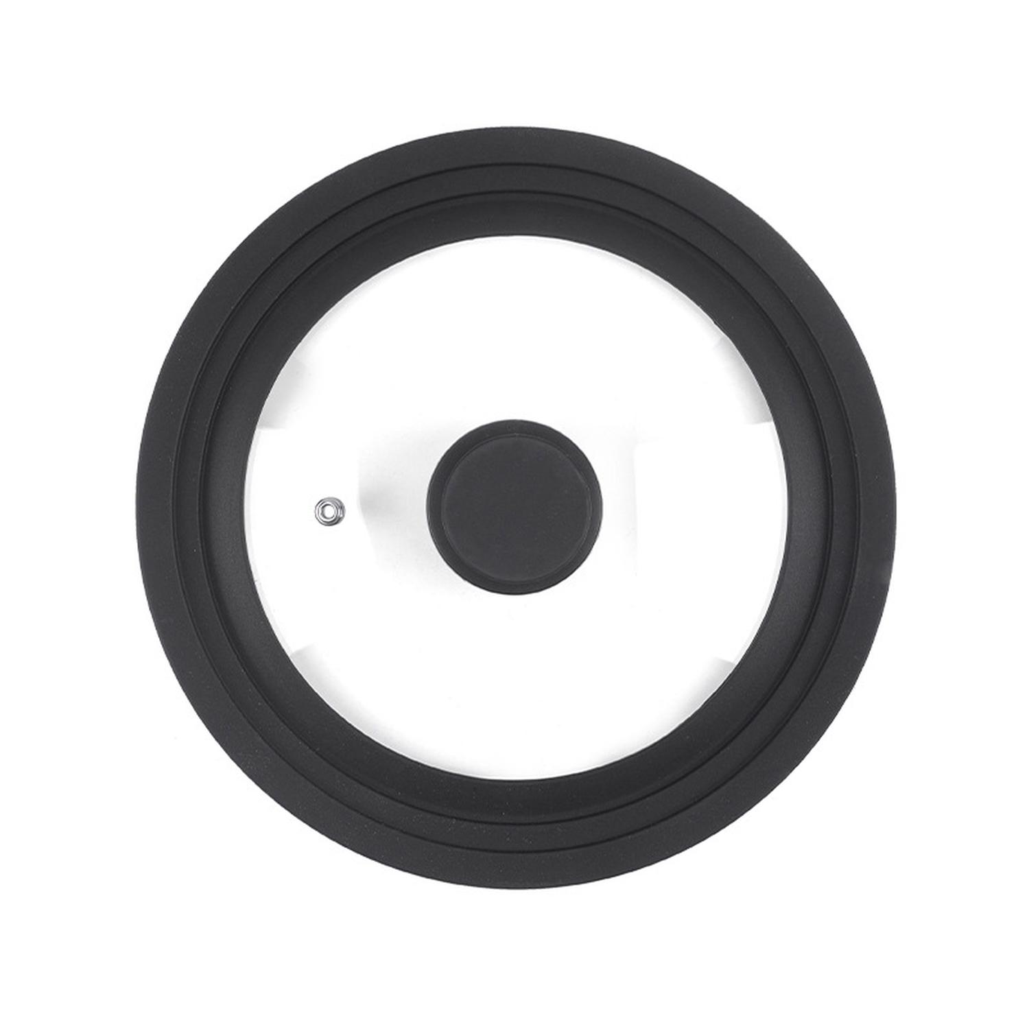Couvercle Universel En Verre De Silicone Pour Casseroles, Poêles, Ustensiles De Cuisine (noir, 34 Cm)