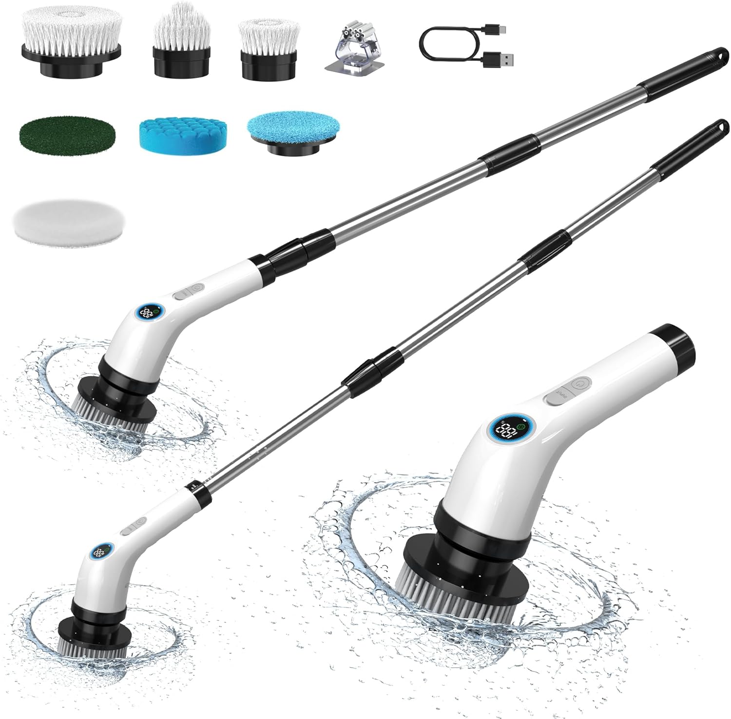 Household Electric Cleaning Brush – Cordless Battery Powered Electric Rotary Floor Scrubber