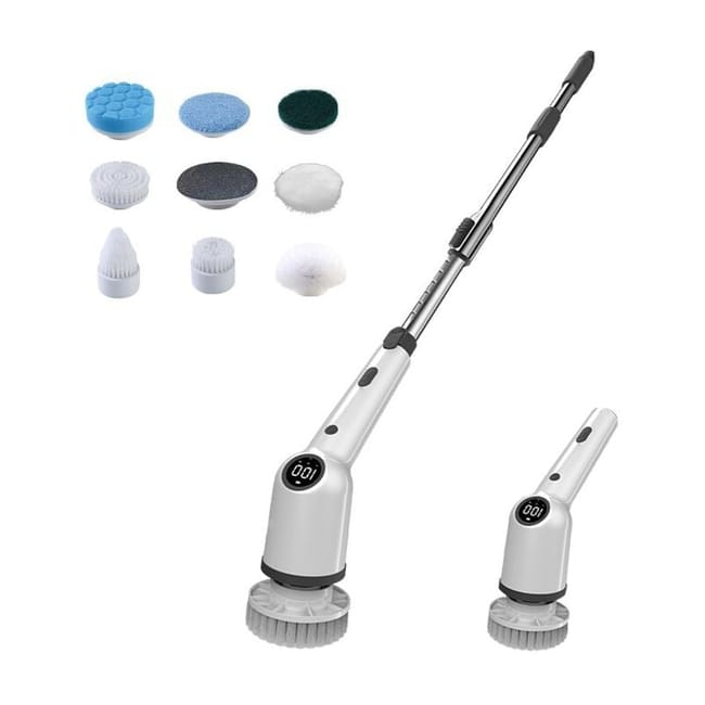 Brosse Rotative Électrique, Perceuse Sans Fil À Commande Vocale Avec 8 Têtes De Brosse Et Manche Réglable De 137 Cm (sku Produit : 96442643 Sku Offre : Lehua25.5.19-7)
