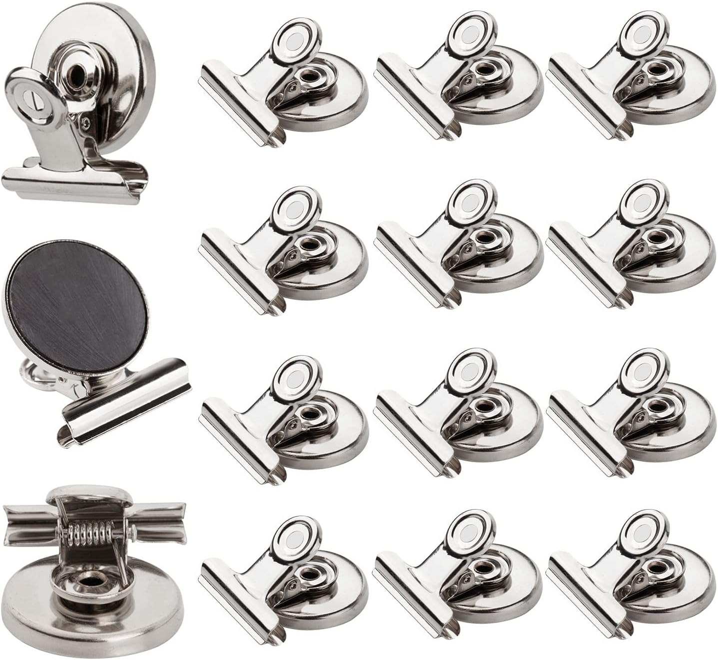 Pinces Magnétiques Puissantes - Pinces Magnétiques Robustes Pour Réfrigérateur - 31 Mm De Large, Lot De 12 Aimants Anti-rayures - Aimants À Clipser, Idéaux Pour La Maison, Le Bureau, L'École Et La Déc