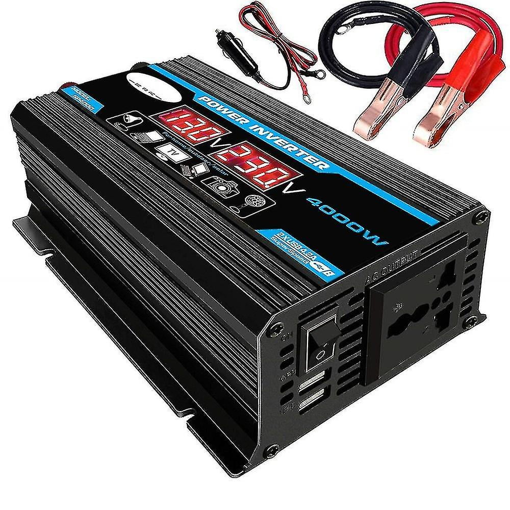 4000w 12v 220v/110v Led Ac Car Power Inverter Convertidor Cargador Adaptador Inversor Dual Usb Trans Oso De Fresa Hogar