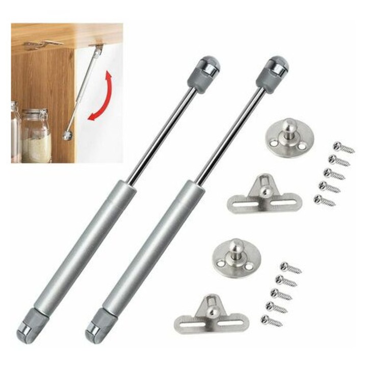 Set 2 Amortizoare Cu Inchidere Lenta, Abs Si Zinc, 26.5cm, 200n, Pentru Usi De Mobilier
