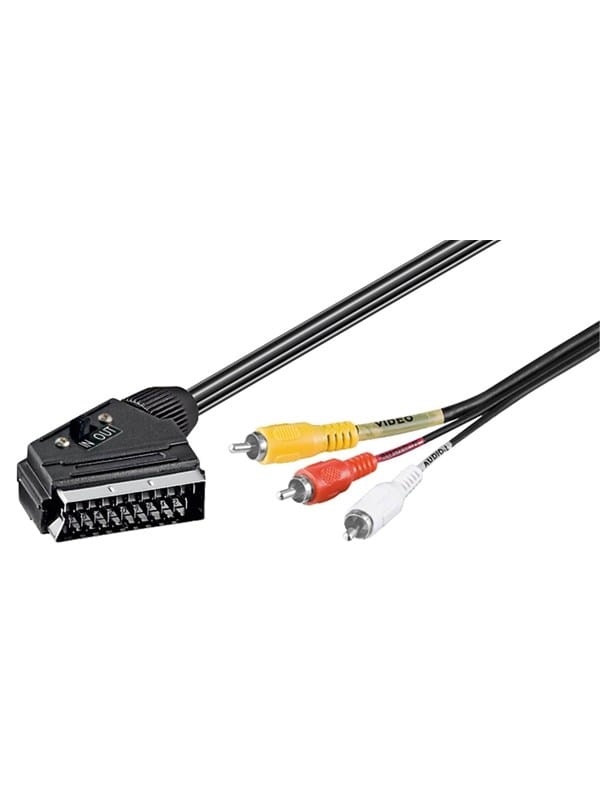 Goobay 50364 Videokabel-Adapter 2 m SCART (21-pin) 3 x RCA Schwarz