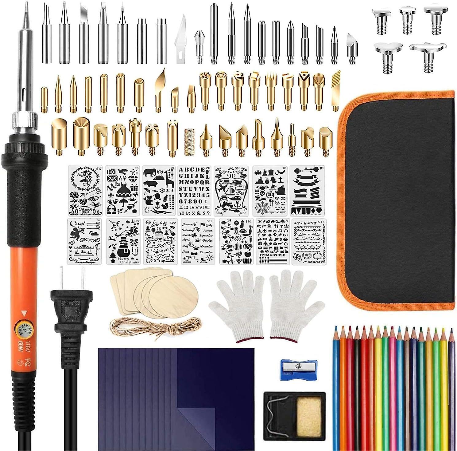 Wood Burning Kit, 116pcs Pyrography Pen Set With Adjustable Temperature 200450 Switch, Wood Burning Tool Kit -