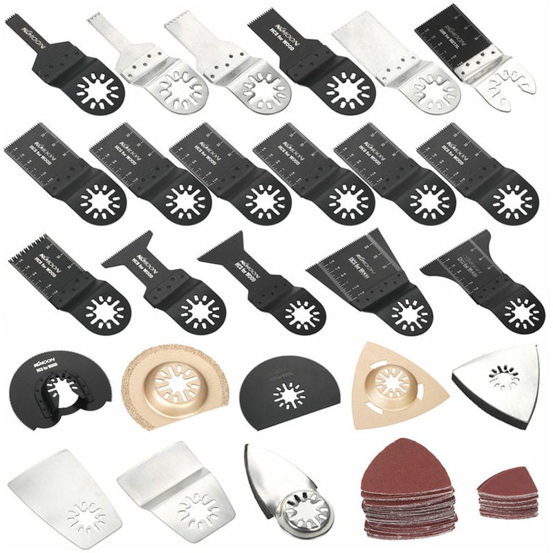 Lame De Scie A Lame Oscillante Hybride , Accessoires De Finition Pour Outils Electriques, Lame De Scie Multifonctionnelle En Acier A Haute Teneur En Carbone, 100 Pieces